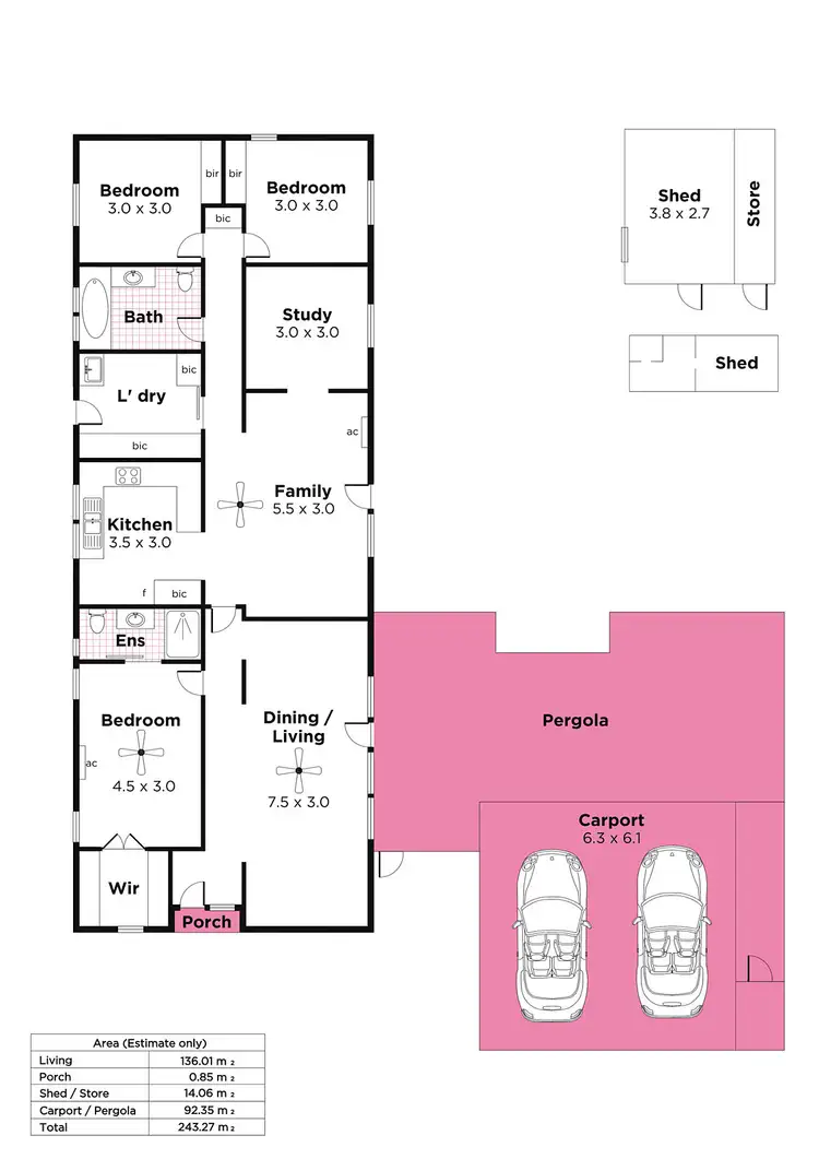 Floorplan of Homely house listing, 3 Geary Place, Athelstone SA 5076