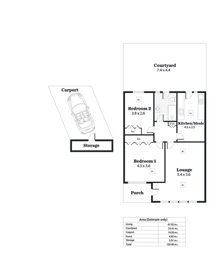 Floorplan of Homely unit listing, 2/33 Scarborough Street, Somerton Park SA 5044