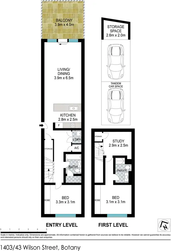 Floorplan of Homely apartment listing, 1403/43 Wilson Street, Botany NSW 2019