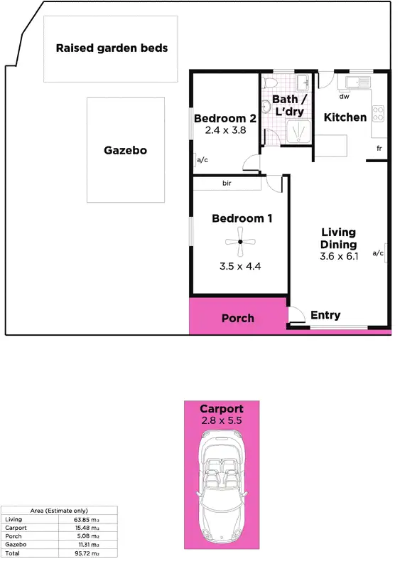Floorplan of Homely unit listing, 1/4 Henry Street, Payneham SA 5070