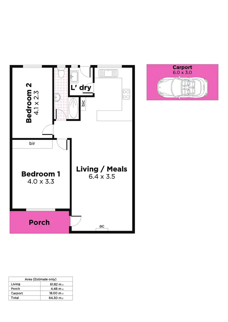 Floorplan of Homely unit listing, 1 Lennox Street, Campbelltown SA 5074