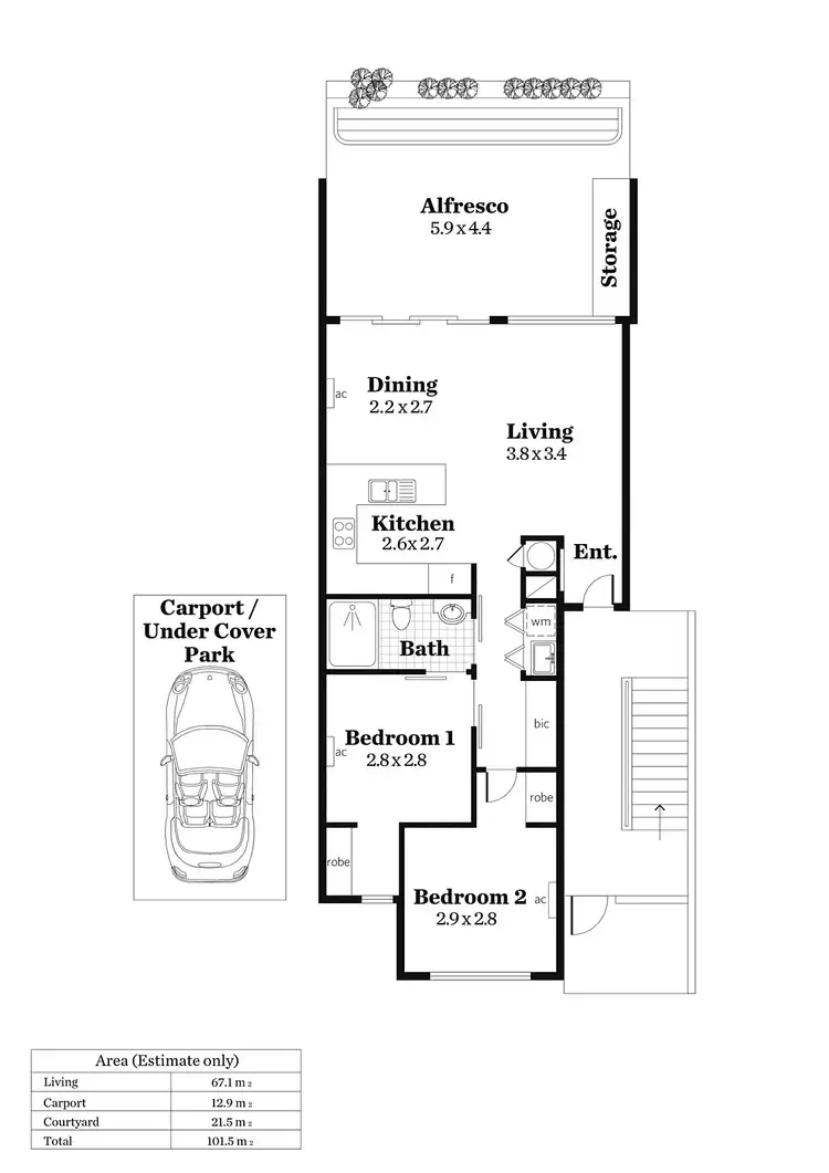Floorplan of Homely unit listing, 2/3 Alexander Lane, Marden SA 5070