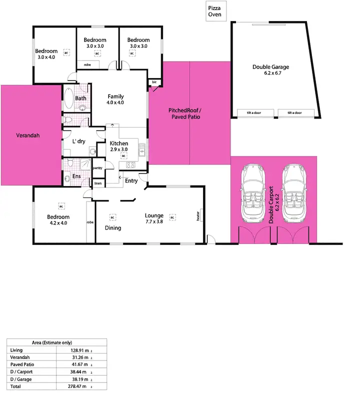 Floorplan of Homely house listing, 18 Cheringar Boulevard, Dernancourt SA 5075