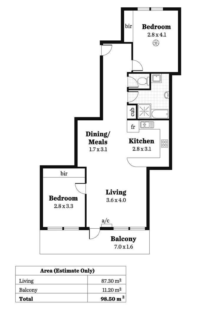 Floorplan of Homely apartment listing, 7/142-148 Carrington Street, Adelaide SA 5000