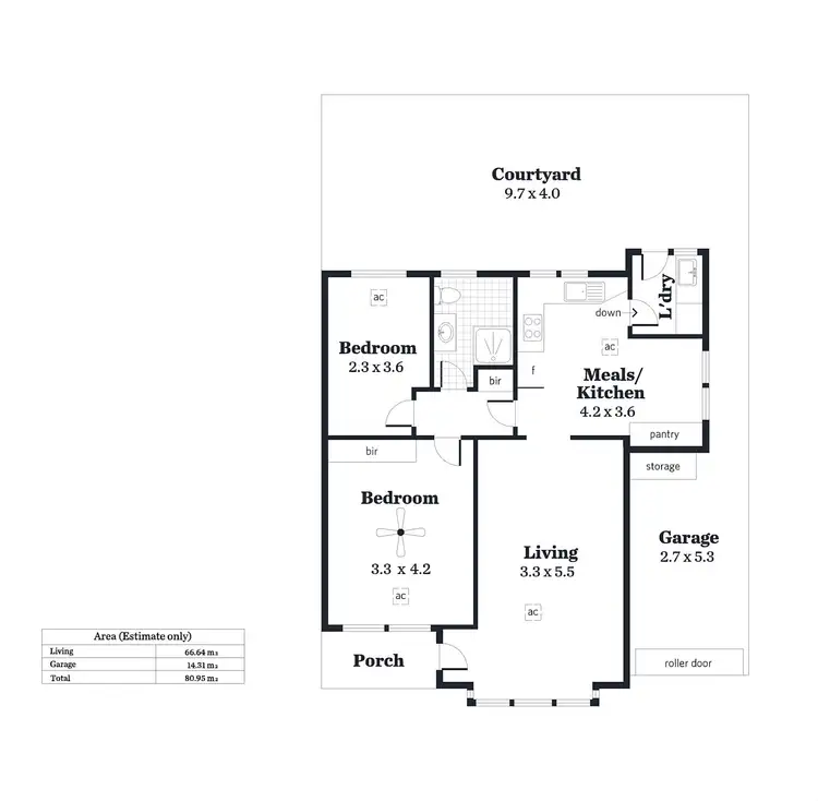 Floorplan of Homely unit listing, 2/18 East Terrace, Kensington Gardens SA 5068