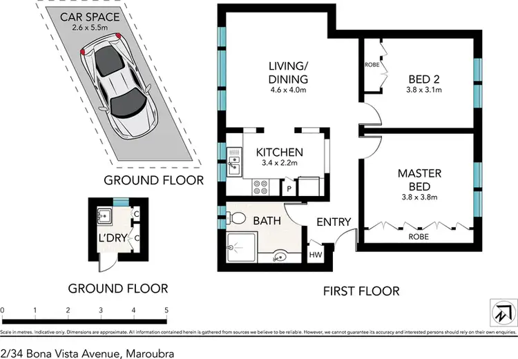 Floorplan of Homely apartment listing, 2/34 Bona Vista Avenue, Maroubra NSW 2035