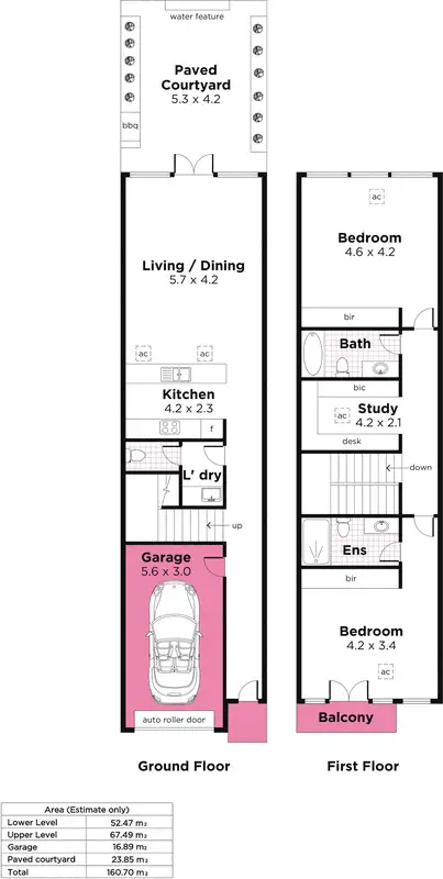 Floorplan of Homely townhouse listing, 2/1A Grace Street, Goodwood SA 5034