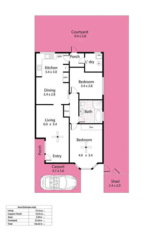 Floorplan of Homely unit listing, 4/16 McDiarmid Avenue, Pasadena SA 5042