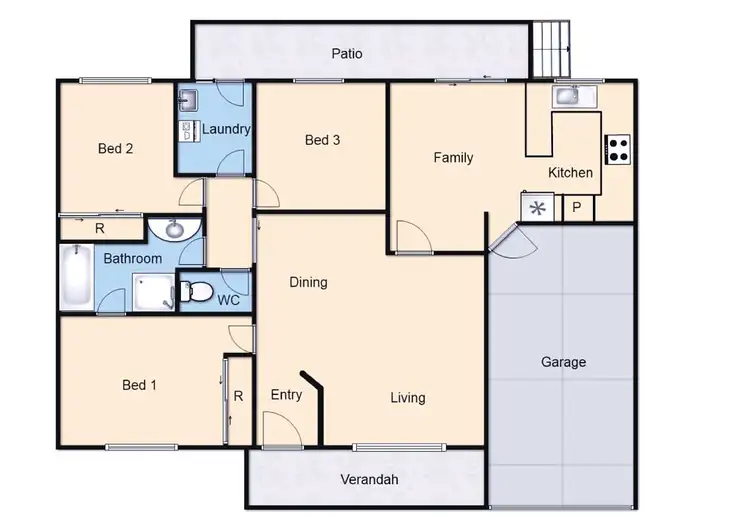 Floorplan of Homely townhouse listing, 6/5 Tiptree Crescent, Palmerston ACT 2913