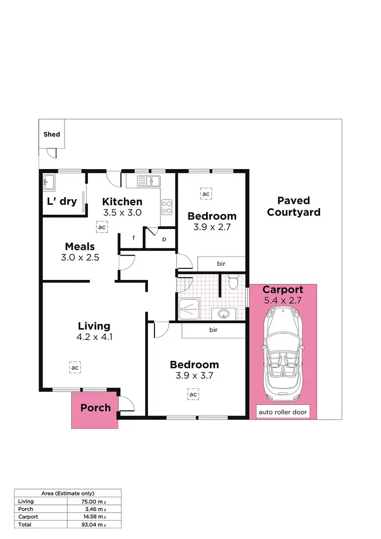 Floorplan of Homely unit listing, 2/22 Milton Avenue, Tranmere SA 5073
