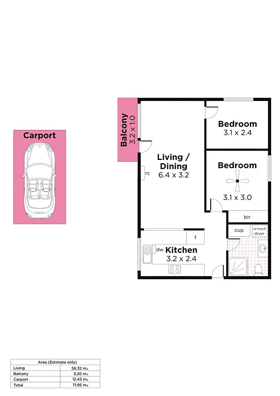 Floorplan of Homely unit listing, 8/355a Angas Street, Adelaide SA 5000