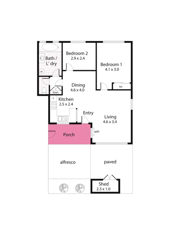 Floorplan of Homely unit listing, 1/260 Anzac Highway, Plympton SA 5038