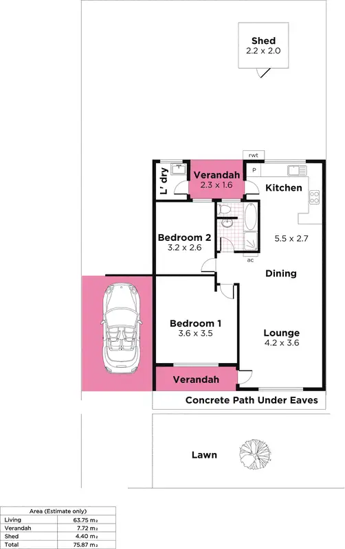 Floorplan of Homely unit listing, 3/84 Cliff Street, Glengowrie SA 5044