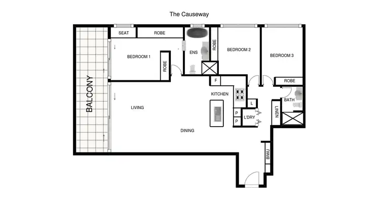 Floorplan of Homely apartment listing, 205/55 The Causeway, Kingston ACT 2604
