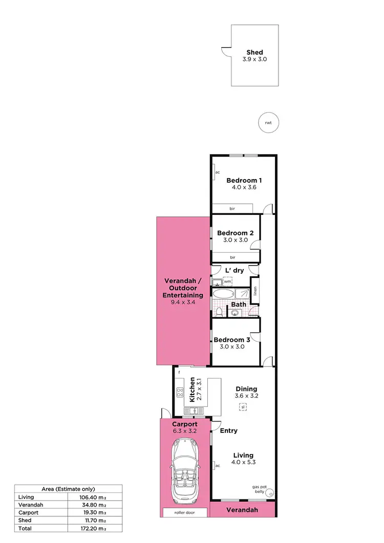 Floorplan of Homely unit listing, 2/16 Bolton Avenue, Devon Park SA 5008