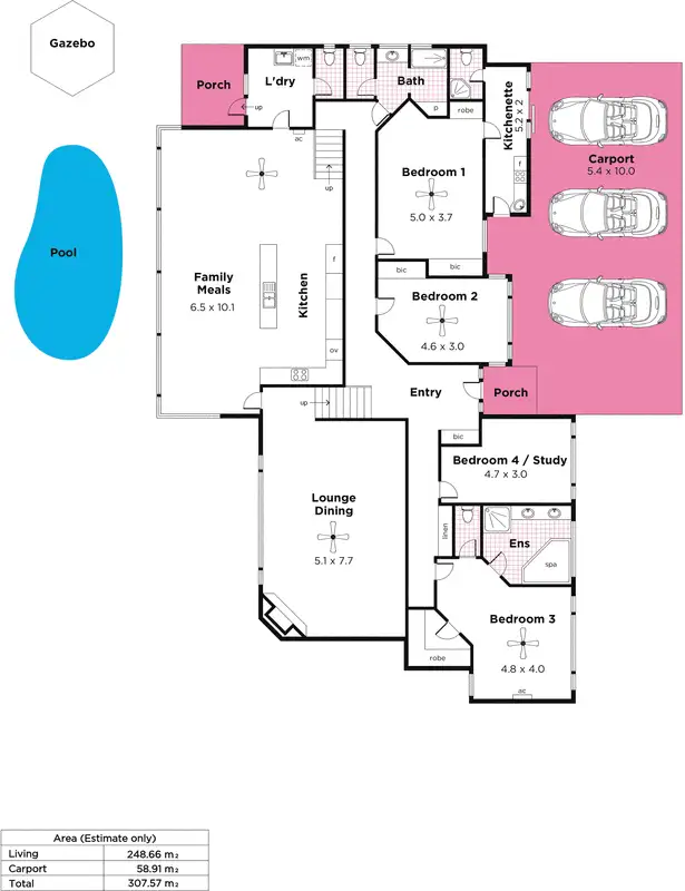 Floorplan of Homely house listing, 5 Horsell Road, Belair SA 5052