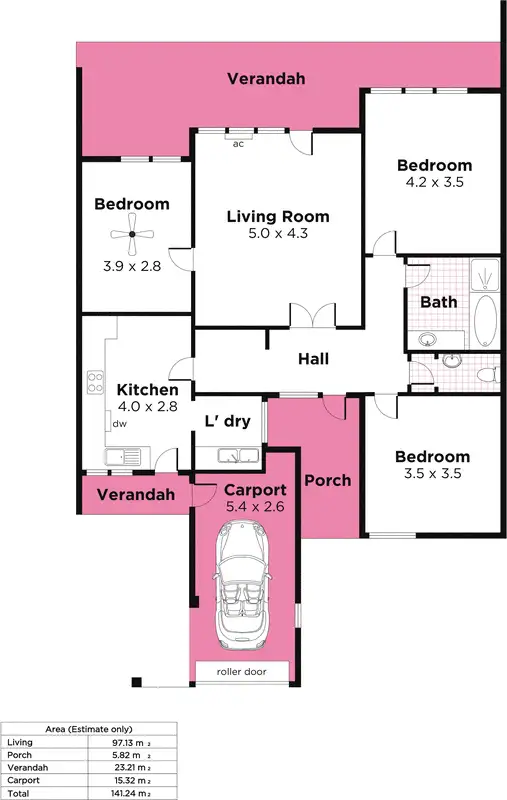 Floorplan of Homely unit listing, 1/590 Portrush Road, Glen Osmond SA 5064