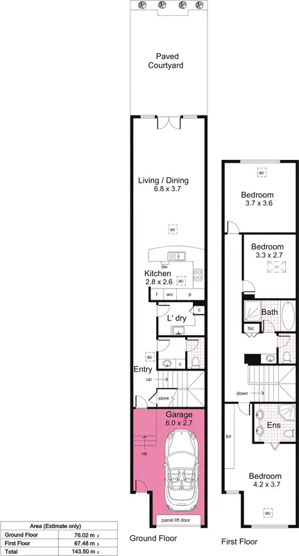Floorplan of Homely townhouse listing, 114 Gray Street, Adelaide SA 5000