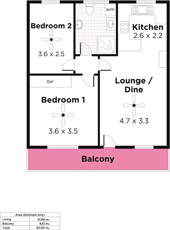 Floorplan of Homely unit listing, 22/40-44 Chatham Road, Keswick SA 5035
