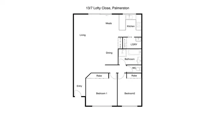 Floorplan of Homely townhouse listing, 13/7 Lofty Close, Palmerston ACT 2913