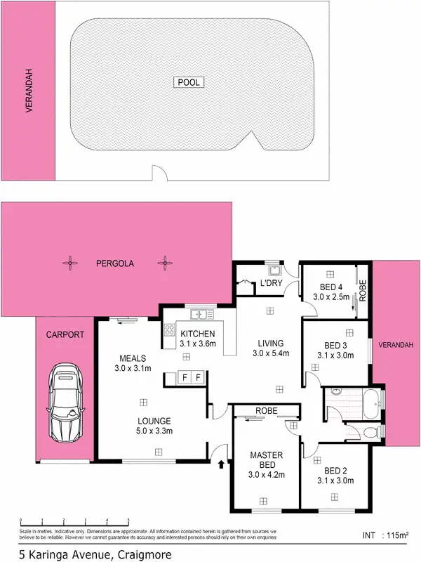 Floorplan of Homely house listing, 5 Karinga Avenue, Craigmore SA 5114