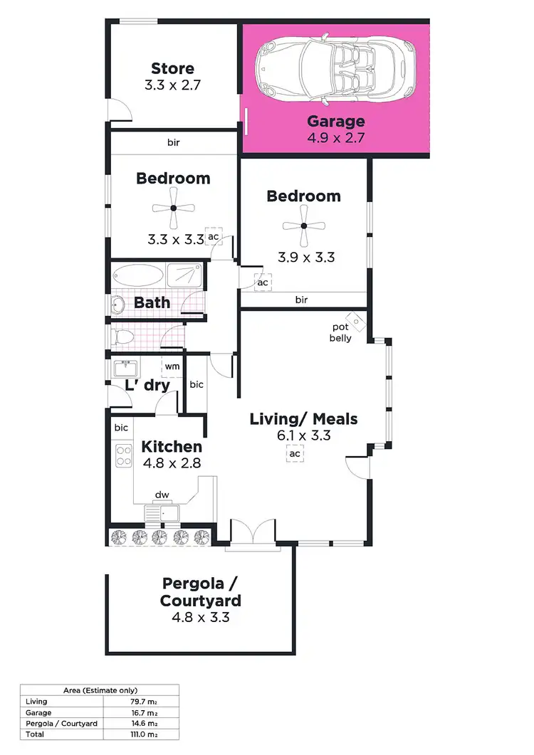 Floorplan of Homely house listing, 1/4 Armstrong Street, Somerton Park SA 5044