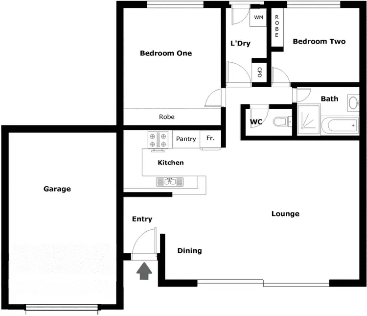 Floorplan of Homely townhouse listing, 23/6 Kemsley Place, Pearce ACT 2607