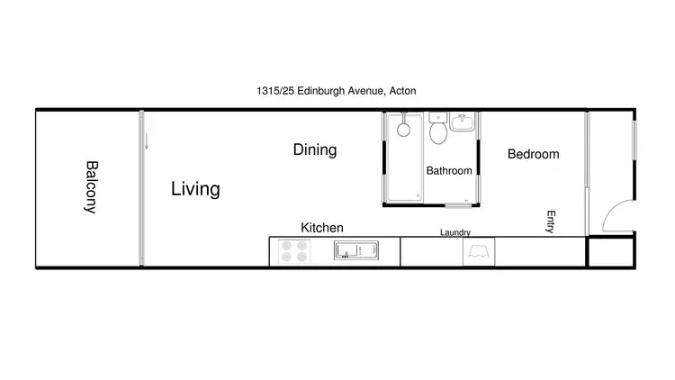 Floorplan of Homely apartment listing, 1315/25 Edinburgh Avenue, Acton ACT 2601