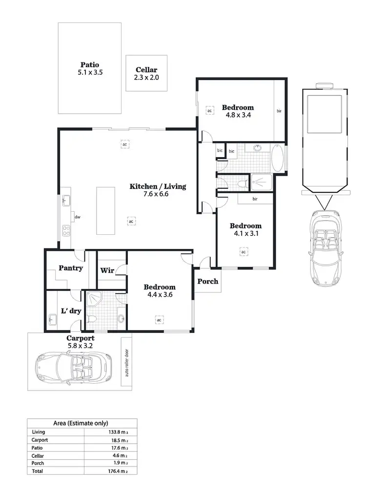 Floorplan of Homely house listing, 1d Gilmore Crescent, Morphettville SA 5043