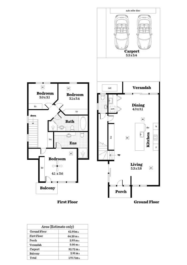 Floorplan of Homely townhouse listing, 22b Third Street, Brompton SA 5007