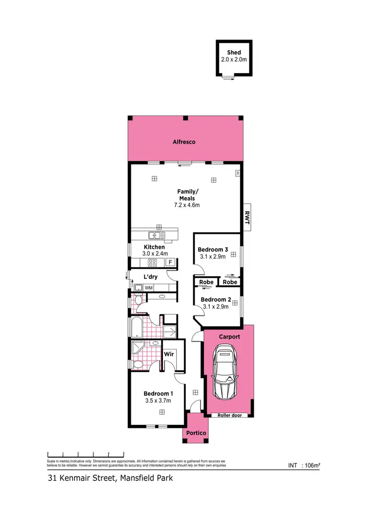 Floorplan of Homely house listing, 31 Kenmair Street, Mansfield Park SA 5012