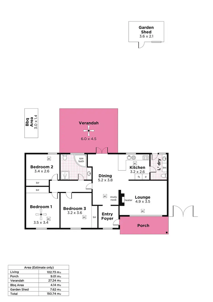 Floorplan of Homely house listing, 5 Roxanne  Avenue, Aberfoyle Park SA 5159