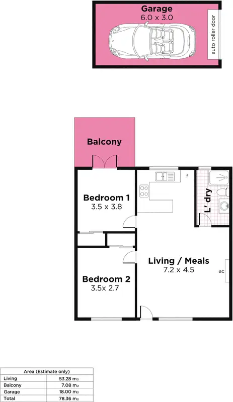 Floorplan of Homely unit listing, 4/8 Marine Street, Somerton Park SA 5044