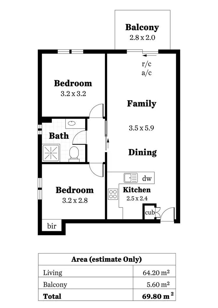 Floorplan of Homely apartment listing, 14/14-16 Hurtle  Parade, Mawson Lakes SA 5095