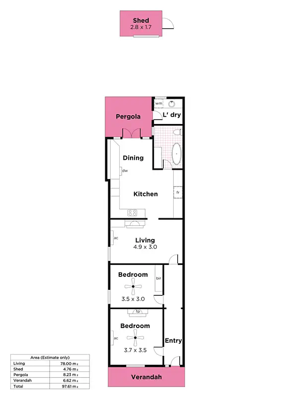 Floorplan of Homely house listing, 13 Clarence Street, Hyde Park SA 5061