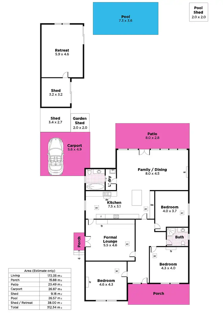 Floorplan of Homely house listing, 14 Clinton Avenue, Myrtle Bank SA 5064