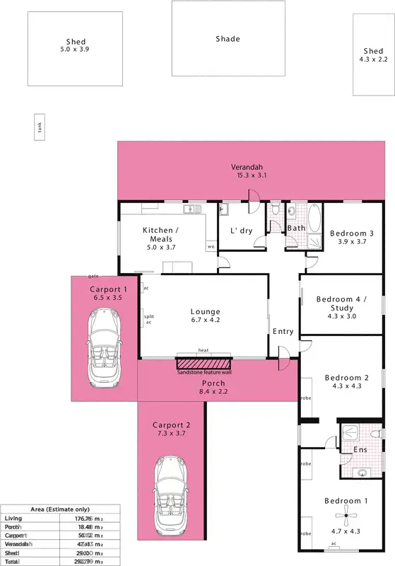 Floorplan of Homely house listing, 10 Leabrook Drive, Rostrevor SA 5073