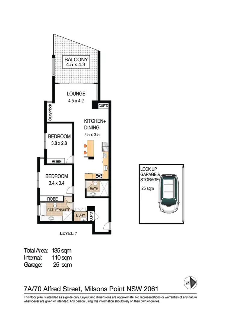 Floorplan of Homely apartment listing, 7A/70 Alfred Street, Milsons Point NSW 2061