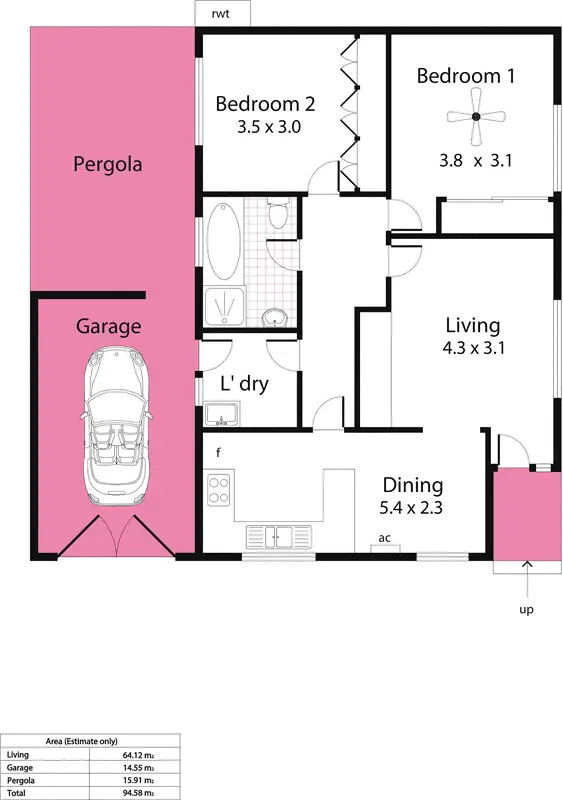 Floorplan of Homely unit listing, 1/12 Alton Avenue, Torrens Park SA 5062