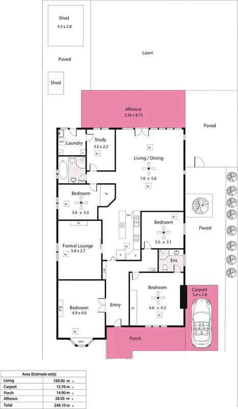 Floorplan of Homely house listing, 18 Invergowrie Avenue, Highgate SA 5063