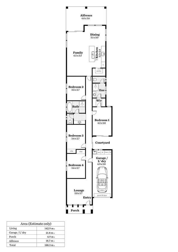 Floorplan of Homely house listing, 43B Maidos Grove, Valley View SA 5093