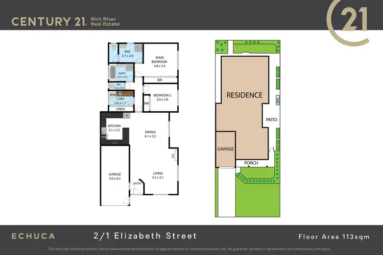 Floorplan of Homely house listing, 2/1 Elizabeth Street, Echuca VIC 3564