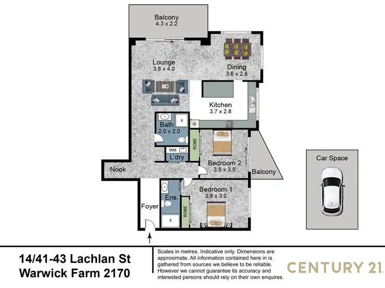 Floorplan of Homely apartment listing, 14/41-43 Lachlan Street, Warwick Farm NSW 2170