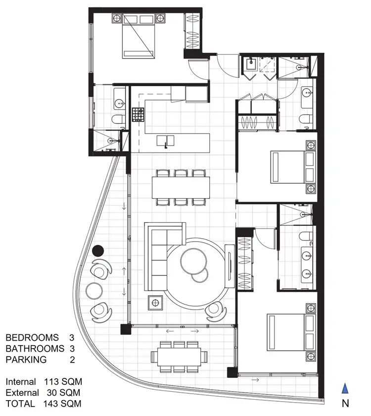 Floorplan of Homely apartment listing, 1507/1 Grant Avenue, Hope Island QLD 4212