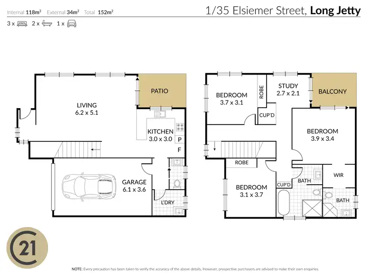 Floorplan of Homely townhouse listing, 1/35 Elsiemer Street, Long Jetty NSW 2261
