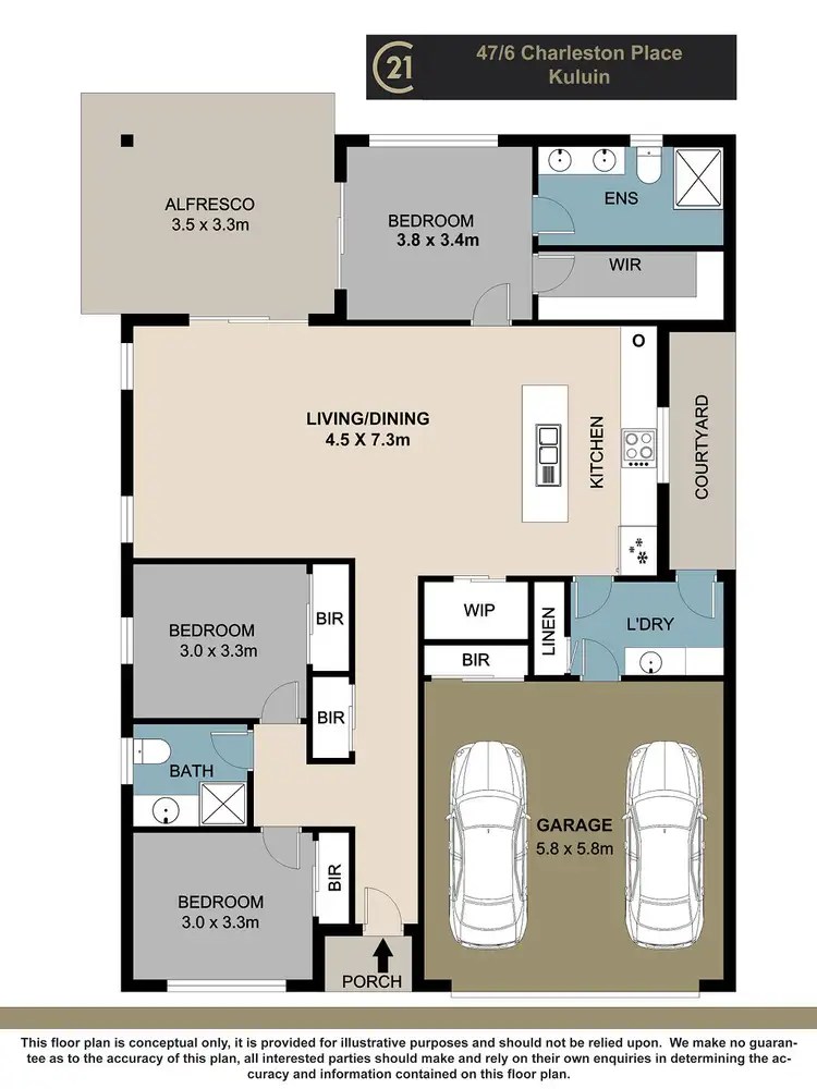 Floorplan of Homely unit listing, 47/6 Charlston Place, Kuluin QLD 4558