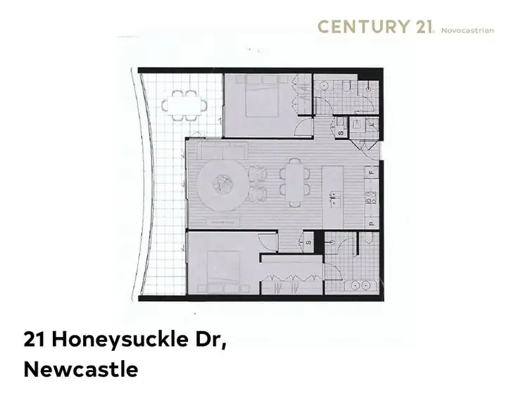Floorplan of Homely apartment listing, 203/25 Honeysuckle Drive, Newcastle NSW 2300