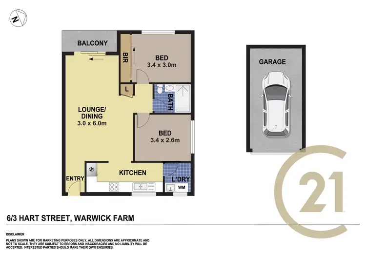 Floorplan of Homely unit listing, 6/3 Hart Street, Warwick Farm NSW 2170