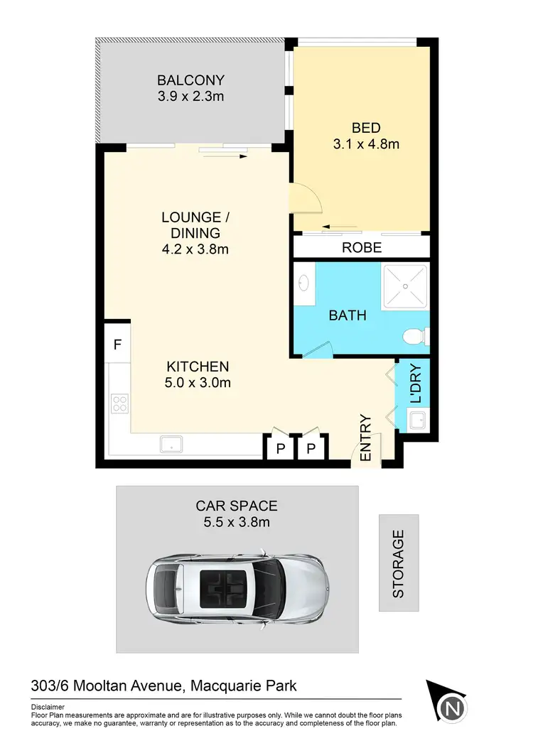 Floorplan of Homely apartment listing, 303/6 Mooltan Avenue, Macquarie Park NSW 2113