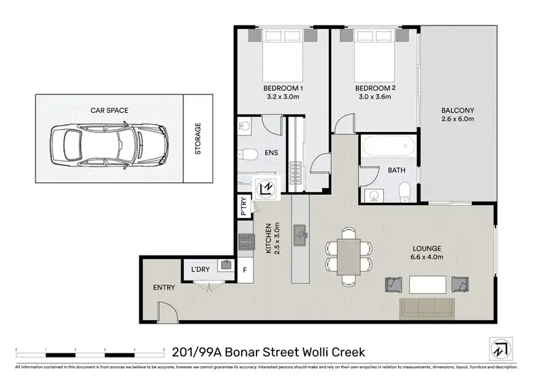 Floorplan of Homely apartment listing, 201/99A Bonar Street, Wolli Creek NSW 2205
